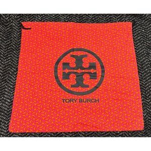 Tory Burch Drawstring Dust Bag Geometric Orange Pink Logo 14.5" x 15.5" NEW